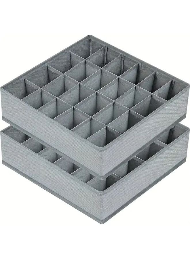 2PCS Dark Gray Closet Organizer With 48 Compartments Heavy Duty Fabric Storage Box - Image 4
